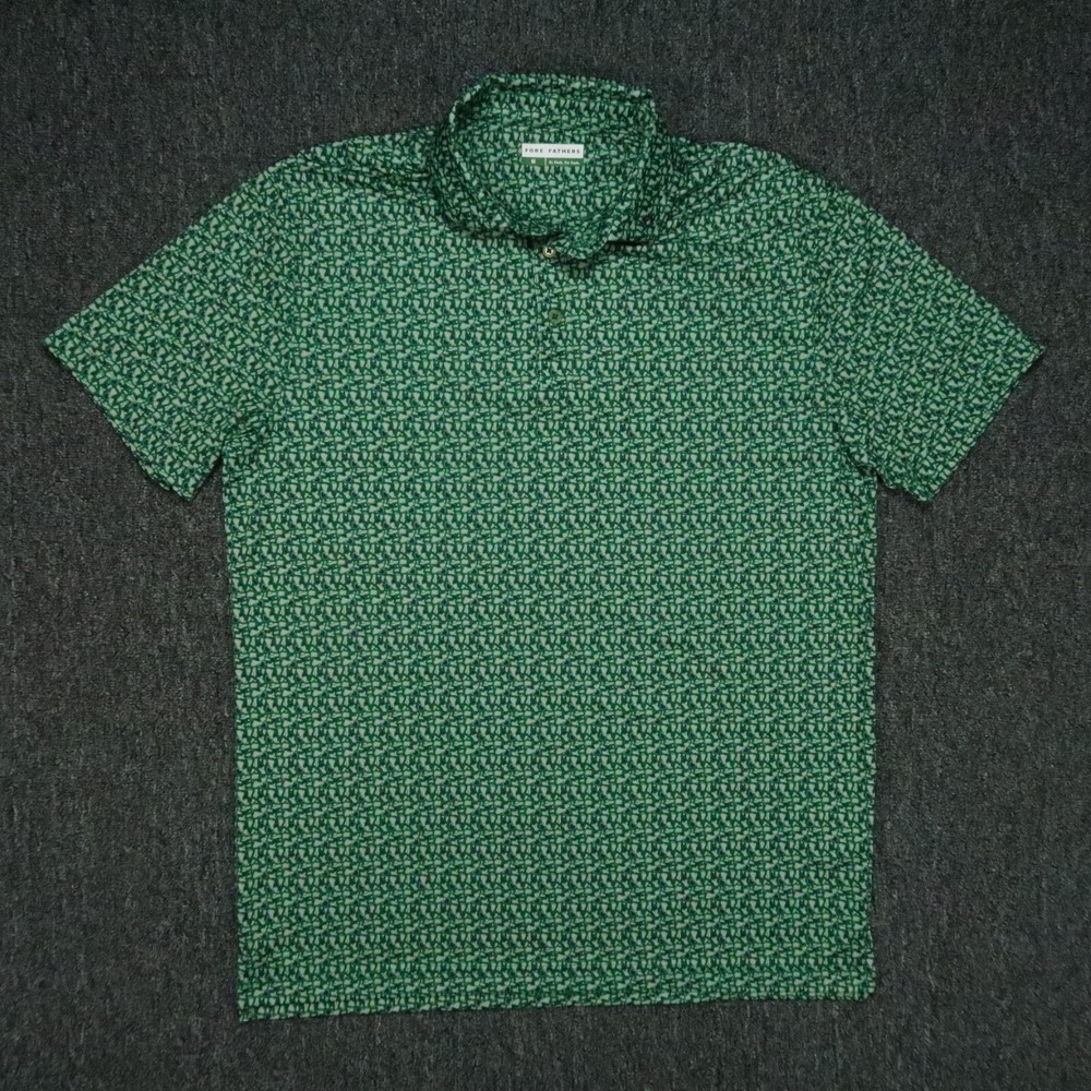 Fore‎ Fathers Shirt Mens Medium Green Golfing Dad Performance Polo Short Sleeve